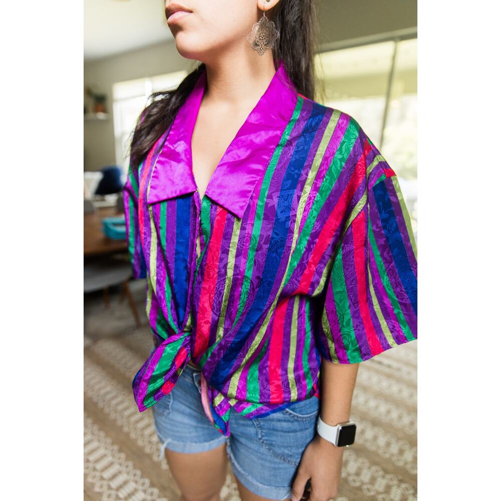 Victoria's Secret y2k Satin button up SZ M